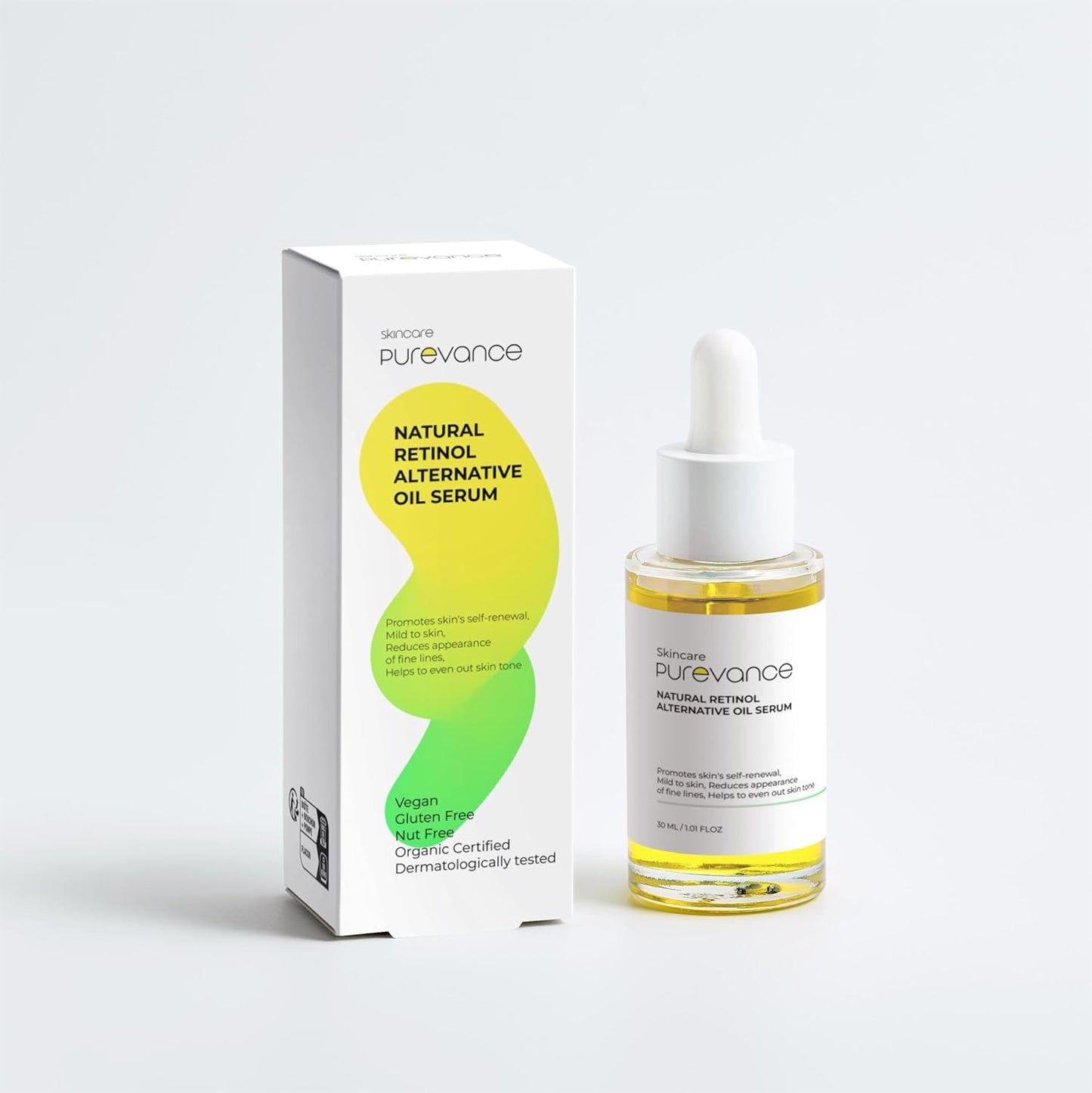 Purevance Natural Retinol Alternative Oil Serum, 1 fl oz, Vegan, Organic Certified