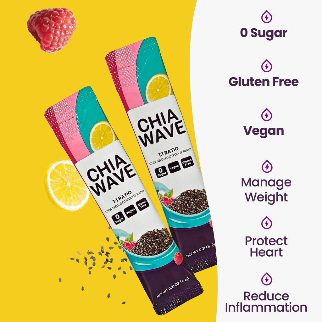 ChiaWave - Yeses, Fruit Punch ( Electrolyte + Chia seed ) Drink Mix,  Powder 10 Sticks, 2.12 oz