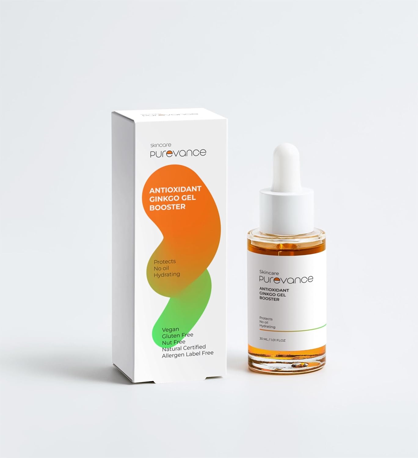 Purevance Antioxidant Ginkgo Gel Booster, Natural Skincare Serum,  30ml