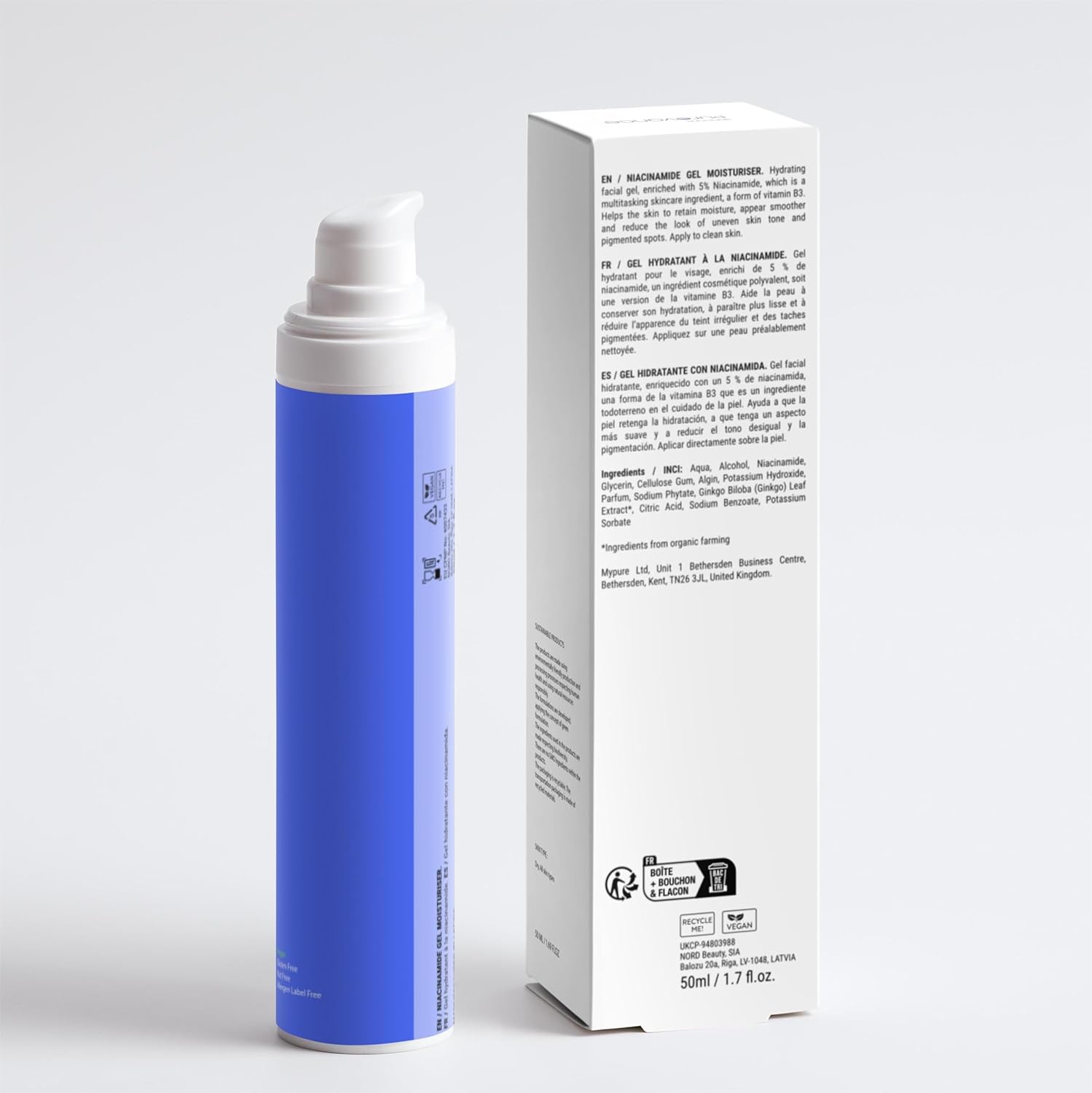 Purevance Niacinamide Gel Moisturizer with Vitamin B3, 1.69 fl oz, Brightening & Evening Skin Tone, Vegan