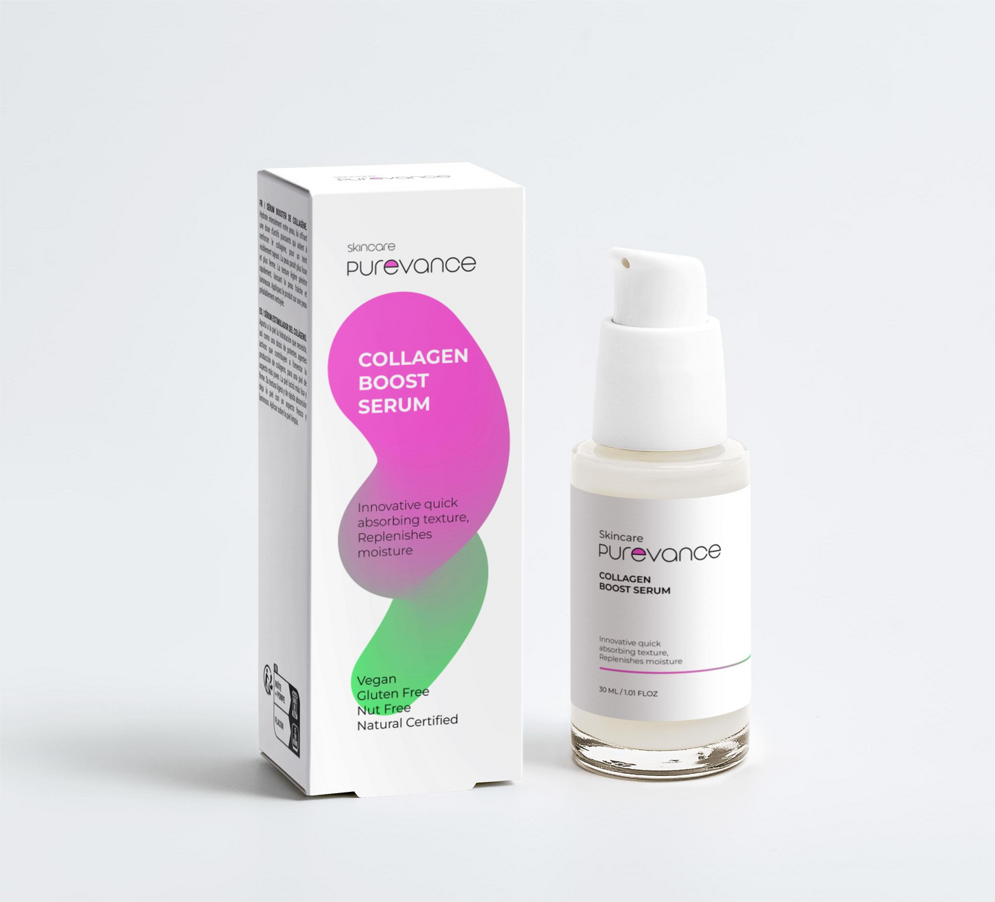 Purevance Collagen Boost Serum skincare 30 ml Vegan Gluten Free
