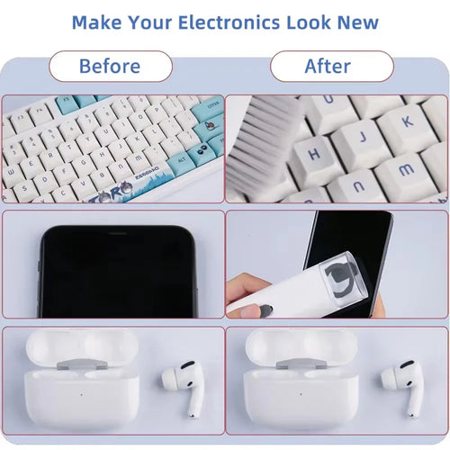7-in-1 Keyboard Cleaning Kit Laptops Cleaner with Keycap Puller Multifunctional Screen Brush Set for Phone Airpods Earphone